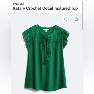 Pale sky Katary crochet knit shirt size large